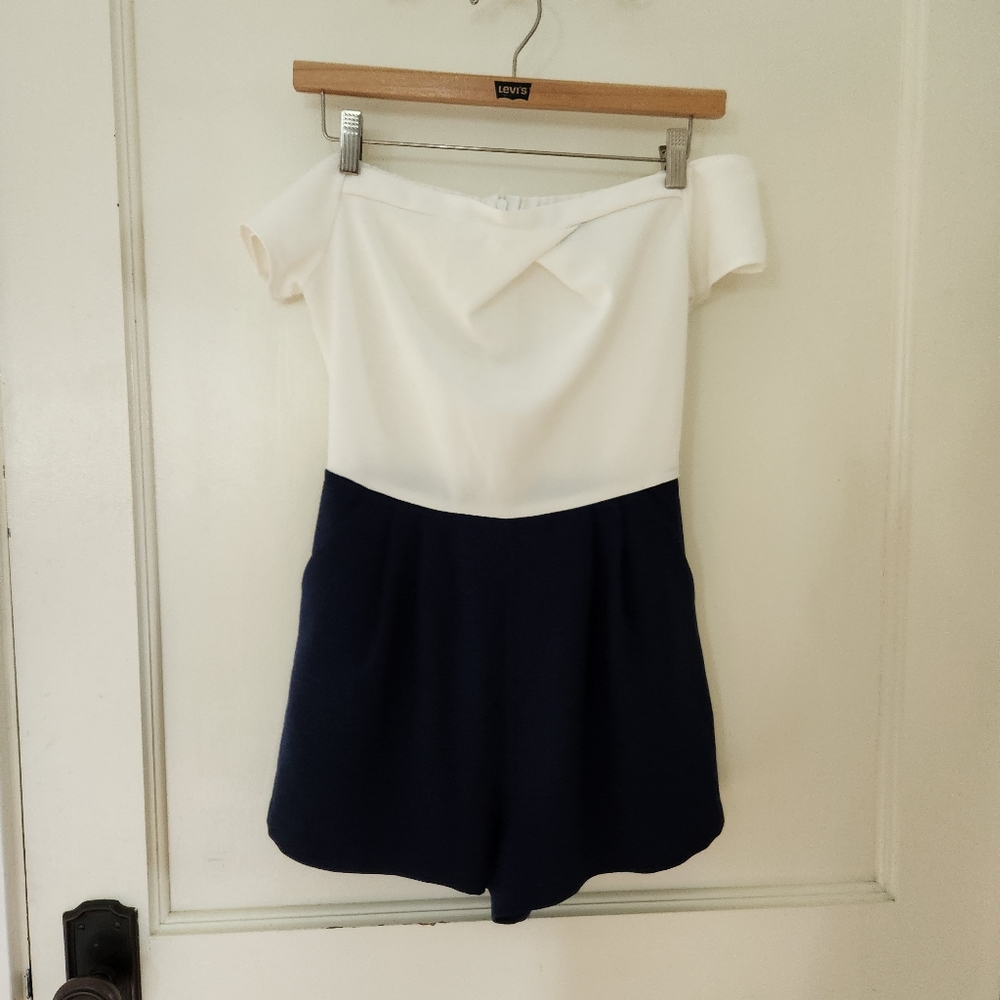 Asos navy and white romper